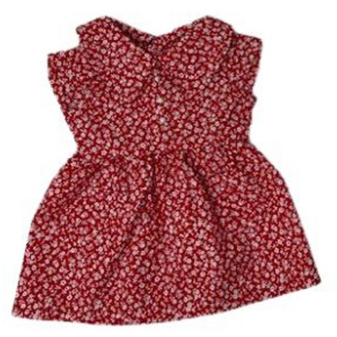 Doll Clothes Superstore Red Flower Dress Fit 18 Inch Girl Dolls