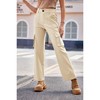 Coolmee Women's Cargo Pants High Waisted Travel Streetwear Baggy Stretchy Pants Cargo Pockets Drawstring Ankle Cuffs with Belt - 3 of 4