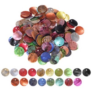 Unique Bargains Jewelry Making Natural Color DIY Shell Loose Beads 15 mm Colorful Mixed Colors 150 Pcs - 1 of 4