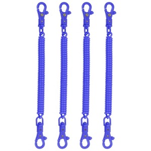 Unique Bargains Retractable Plastic Lobster Clasp Coil Spring Keychain 4 Pcs - 1 of 4