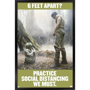 Trends International Star Wars: Saga - Luke and Yoda Social Distancing Framed Wall Poster Prints - 1 of 4
