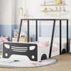 CAVINAS Full Size Wood Tent Montessori Bed,Modern Floor Bed with Triangle Structure and X-Shaped Safety Railings,Toddler Bed for Bedroom - 2 of 4