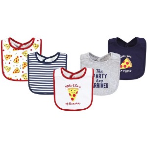 Hudson Baby Infant Boy Cotton Bibs, Pizza Slice Of Heaven, One Size - 1 of 4
