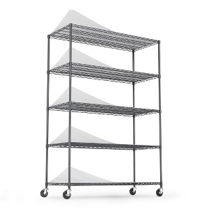 NicBex 82.00" 6-Tier Bookshelf with Adjustable Shelves & Wheels Bookcases for Living Room Home Office - 1 of 4