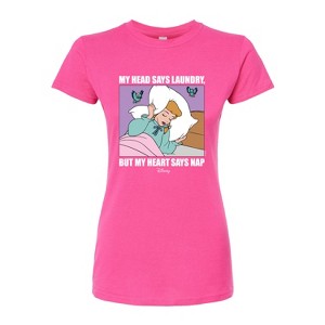 Women's - Disney - Head Says Laundry, Heart Says Nap Juniors Fitted Graphic T-Shirt - 1 of 3