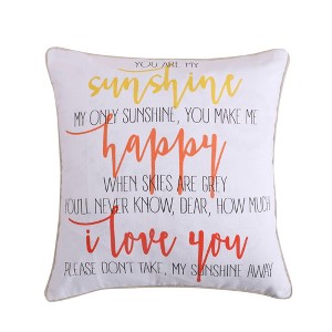 Laurel Coral Happy Decorative Pillow - Levtex Home - 1 of 3