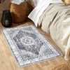 Boho Vintage Print Runner Rugs Machine Washable Non Slip Indoor Soft Accent Distressed Lightweight Thin Low Pile Carpet - 2 of 4