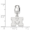 Black Bow Jewelry Sterling Silver Michigan Wolverines NCAA Bead Charm - 3 of 4