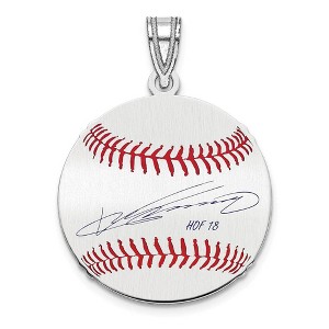 Black Bow Jewelry Sterling Silver Vladimir Guerrero Signature SM Enamel Baseball Pendant - 1 of 4