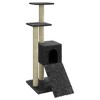 vidaXL Cat Tree Dark grey Engineered wood, plush, sisal Medium - 2 of 4