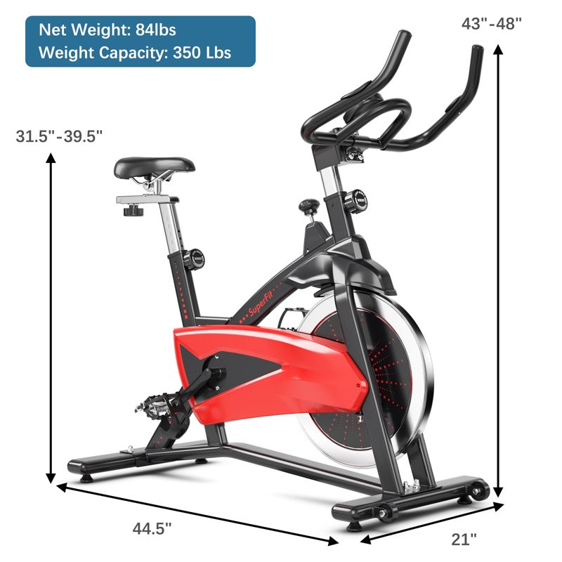 Superfit Fitness Cycling Bike Magnetic Exercise Bike W/35Lbs Flywheel Home Gym, 2 of 11