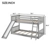 YONWAY Twin Over Twin Low Bunk Bed with Slide and Ladder, Low Bunk Bed for Kids, Girls, Boys, Floor bunk Bed - 4 of 4