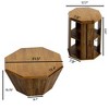 CENGHU 31.5" Modern Octagona Coffee Table, Natural Rubber Wood Tea Table, Side Table for Living Room, Dining  Room, Bedroom, Set of 2 Pieces - 4 of 4