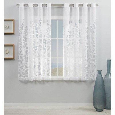 Wilshire White Sheer Grommet Cotton Blend Curtain Pair