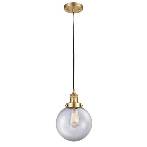 Beacon - 1 Light Cord Hung Mini Pendant In Industrial Style-11.5 Inches Tall and 8 Inches Wide - 1 of 1