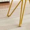 Gulches 47.3¡± Rectangular Tempered Glass Dining Table - Gold Metal Legs, 200 lbs Capacity, Modern Style for Dining Room/Office (Seats 1-6) - 3 of 4