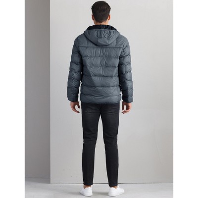 Lars Amadeus Men's Winter Lightweight Detachable Padded Hood Puffer Jackets Gray Small — фото 3