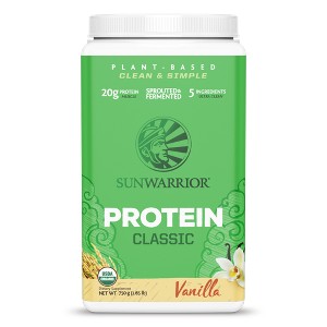 Classic Organic Protein Powder, Plant-Based Protein, Vanilla Flavor, Sunwarrior, 750gm (30 Servings) - 1 of 4