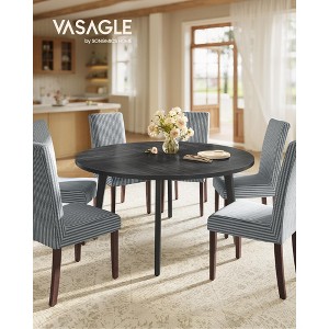 Round Dining Table for 6, 47.2 Inch Kitchen Table with Tapered Solid Wood Legs & Heat-Resistant Top, 264 lb Capacity - 1 of 4