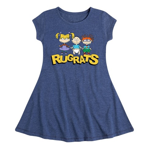 Girls' - Rugrats - Line Up Fit & Flair Cap Sleeve Dress - image 1 of 3