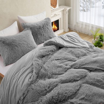 Peace Nest Fluffy Shaggy Faux Fur Comforter Set, Fuzzy Plush Bedding Set