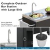 SUGIFT 54.5" Outdoor Kitchen Island with Stainless Steel Tabletop, BBQ Grill Prep Cart with Storage Cabinet - 3 of 4