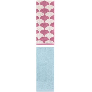 REGALWOVEN Cotton Geometric Absorbent Soft Decorative Hand Towel for Bathroom Hand Face Gym Spa 14" x 30"/13" x 29" 2 Pcs - 1 of 4
