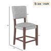 Set of 4 Bar Stools Upholstered Counter Stools Dining Chairs Pub Stool with Solid Wood Legs, Beige/Gray-Modernluxe - 3 of 4