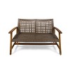 Christopher Knight Home Hampton Outdoor Acacia Wood and Wicker 6 Seater Chat Set - 4 of 4