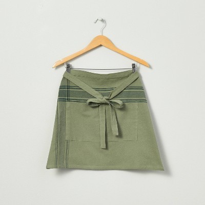 Open Plaid Waist Cooking Apron Green/Navy - Hearth & Hand™ with Magnolia