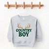 Country Boy Antlers Puff Print - Toddler Graphic Sweatshirt - 3 of 4