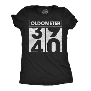 Womens Funny T Shirts Oldometer 39 to 40 Sarcastic Birthday Graphic Novelty Tee for Ladies - Crazy Dog Women's T Shirt for Birthdays - 1 of 4