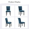 Upholstered Dining Chairs Set of 2, Dining Chairs with Nailhead Trim, Modern Fabric Dining Room Chair with Wood Legs, Mid-Century Accent for Kitchen - 3 of 4