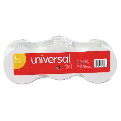 UNIVERSAL Adding Machine/Calculator Roll 16 lb 1/2" Core 2-1/4" x 150 ft White 3/Pack 35720