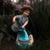Nature Spring Outdoor Solar LED Light Little Boy Statue for Garden, Patio, Lawn, and Yard – Blue - 2 of 4