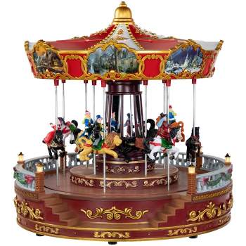 Northlight 14" LED Lighted Animated and Musical Carousel Christmas Decoration