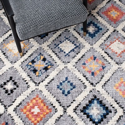 Gray Diamond Flat Woven Synthetic Area Rug, 3' x 5'
