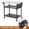 Outdoor Grill Table Cart with 4 Wheels, Stainless Steel Pizza Oven Tables for Outside, Movable Prep Table Cooking Station - 2 of 4
