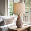 Itopfox Retro Farmhouse Table Lamp Set of 2 with Vintage Design for Living Room & Bedroom, Rustic Linen Bedside Nightstand Lamps - 3 of 4