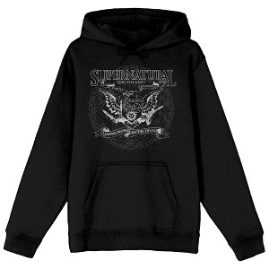 Supernatural Join The Hunt Eagle Crest Long Sleeve Men's Black Hooded Sweatshirt - 1 of 3
