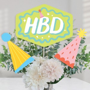 Big Dot of Happiness Party Time - Happy Birthday Party Centerpiece Sticks - Table Toppers - Set of 15 - 1 of 4