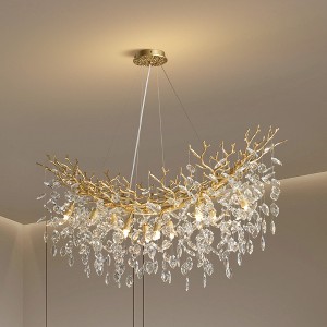 43"Modern Crystal Branch Chandelier, Dining Pendant Light - 1 of 4