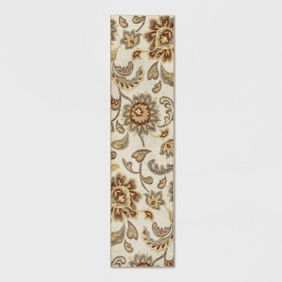 Maples 4'x5'6 Paisley Floral Washable Area Rug Tan : Target