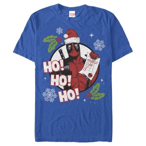 Men's Marvel Deadpool Santa Naughty List Holiday T-Shirt - 1 of 4