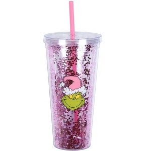 Seven Times Six Dr. Seuss The Grinch Glitter Insulated Tumbler 22 oz Travel Cup - 1 of 4