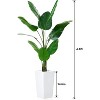 4.8FT Artificial Banana Tree,Fake Potted Tropical Tree,Decorative Evergreen Tropical Plant with White Tall Planter for Living Room Entryway Porch - 2 of 4