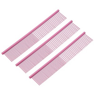 Unique Bargains Stainless Steel Rounded Ends Gentle Care Pet Comb 3 Pcs - 1 of 4