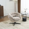 KWPZQEB 360° Swivel Accent Chair, Modern Chenille Chair with Metal Frame & Removable Cushion, Armless Accent Chair for Bedroom, Reading Corner - 3 of 4