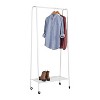 Honey-Can-Do Rolling Steel Garment Rack Matte White: Closet Clothes Hanging Rack, Fixed Rod, Metal Frame, 70 lb Capacity - 2 of 4