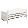 Twin Size Daybed with Storage Drawers and Arched Backrest, Solid Pine Wood Frame Bed for Bedroom or Living Room-Baofuwish - 3 of 4